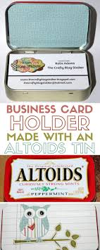 Ecopoxy liquid plastic 2:1 finish: How To Make Business Card Holder With An Altoids Tin The Crafty Blog Stalker Business Card Holders Business Card Displays Make Business Cards