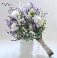 Silk wedding bouquet in lavender. Artificial Lavender Purple Bridal Bouquet For Bridesmaid Flower Wedding Bouquets Handmade Beautiful Bride Bouquet De Mariage Wedding Bouquets Aliexpress