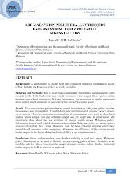 In this article, we've gathered the best incident report templates to provide you with the most comprehensive listing, so you can record and preserve key details of an accident, injury, workplace incident, security breach, or any other t Pdf Are Malaysian Police Really Stressed Understanding Their Potential Stress Factors