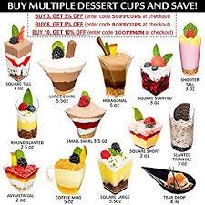 Elegant disposable dessert cups with lids: Amazon Com Dlux Mini Dessert Cups Appetizer Bowls Mini Spoons With Recipe E Book Clear Plastic 5 Oz Square Larg Mini Dessert Cups Dessert Cups Desserts
