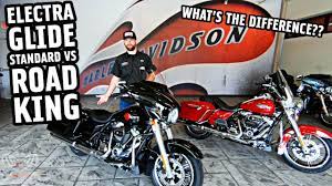 The street glide is basically an electra glide without the tourpak that has been lowered and given a sleek seat and a few other slick pieces of chrome the electra glide is the basic stripped down non chromed, no tour pack, and no radio batwing bike. Whats The Difference Harley Davidson Electra Glide Standard Vs Road King Cody Compares Ep 5 Youtube