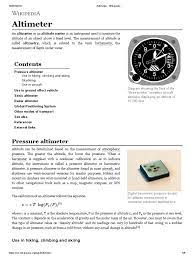 The barometric scale is used to set a reference plane into the altimeter. Altimeter Wikipedia Altimeter Measuring Instrument