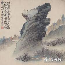 淸代 石濤 淺絳山水册頁 之一 chinese painting chinese landscape japanese drawings