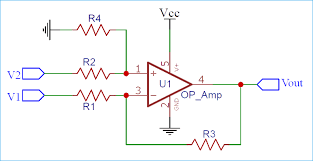 Differential Amplifier Or Voltage Subtractor Circuit Amplifier Circuit Diagram Electronics Circuit