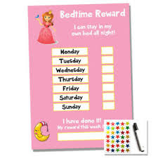 Details About Princess Bedtime Nightime Reward Chart Kids Child Sticker Star Sleep Own Bed