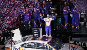 Has a different idea for crashed out and wrecked race cars. Nascar Dale Earnhardt Jr Defends Denny Hamlin S Daytona Celebration