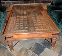 Arte De Mexico Old World Spanish Style Wooden Door With Glass Top Coffee Table Old Door Tables Glass Coffee Table Table
