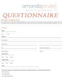 Client Questionnaire Getting To Know You Client Questionnaire Photography Questionnaire Getting To Know You