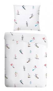 Landherzl Bettwasche Mako Satin Skifahrer Kitzbuhel Weiss Bettenshop Berner