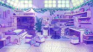 Purple and blue digital wallpaper. 26 Anime Bedroom Wallpapers Wallpaperboat