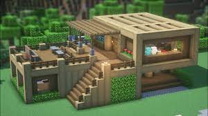 This easy survival minecraft easy modern house tutorial shows how to build an easy modern survival house that is easy for your. Minecraft How To Build An Wooden House Simple Survival House Tutorial 8 Youtube