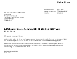 Vertragsformulierung mahnung / rechnungs vorlagen : Mahnung Schreiben Wie Du Schnell An Dein Geld Kommst