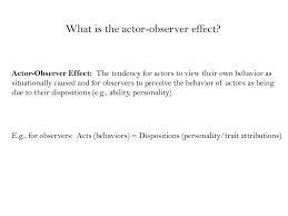 Check spelling or type a new query. Actor Observer Effect