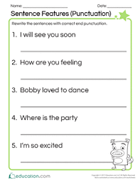 1st Grade Punctuation Worksheets Free Printables Education Com