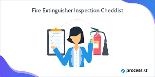Mounted in an easily accessible place, no debris or material stacked in front of it. Fire Extinguisher Inspection Checklist Process Street