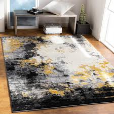 Create a focal point in your dining room or home office with a stylish area rug. Amazon Com Cantrell Mustard Yellow And Gray Modern Area Rug 5 3 X 7 6 Furniture Decor