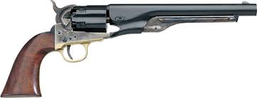 8 barrel, walnut grips, round barrel, brass front site, navy. Uberti 1860 Army Fluted Steel 44 Black Powder Revolver 8 Barrel Hyatt Gun Store