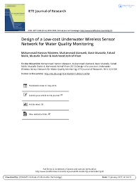 PDF) IETE Journal of Research Design of a Low-cost Underwater Wireless  Sensor Network for Water Quality Monitoring Design of a Low‑cost Underwater  Wireless Sensor Network for Water Quality Monitoring