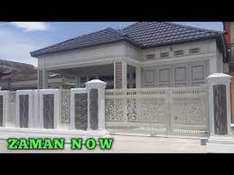 Harga fiber plastik penutup pagar motif minimalis rumah. Pagar Minimalis Terkini 21 Tiang Batu Alam Youtube