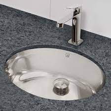 Available in a variety of gauges, the sinks with a higher gauge number means it is made with thinner stainless steel. Taji Oval Undermount Brushed Stainless Steel Bathroom Sink With Overflow Overstock 30860739