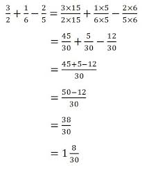 Sebagai contoh, 6 3/8 + 9 1/24 dapat kita ubah menjadi 51/8 + 217/24. Materi Ke 3 Cara Penjumlahan Dan Pengurangan Tiga Pecahan Berturut Turut Lengkap Dengan Contoh Soal Partnermatematika Com