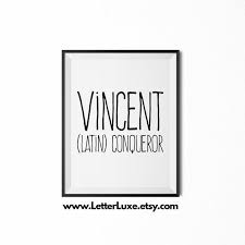 Vincent Name Meaning Art Printable Birthday Gift Names With Meaning Unisex Baby Names Victoria Name