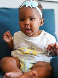 ✨🩵Happy 5 Months Maya🩵✨ Chubby thighs & bright eyes! Can't get enough of  you baby girl 🥹🥰 (Her birthday was