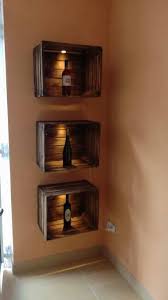 Beleuchtetes Regal Set Aus 3 Geflammten Apfelkisten Und Led What Kind Of Accessories Can I Use In My Wine Cellar The In 2020 Apfelkisten Apfelkiste Keller Mobel