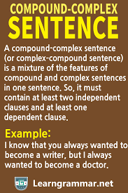 Compound Complex Sentence Learn English Words Complex Sentences Learn English