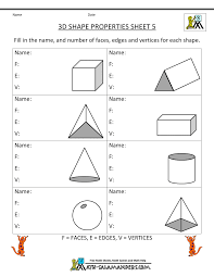 3d Shapes Worksheets Geometry Worksheets Shapes Worksheet Kindergarten Third Grade Math