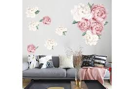 Rated 3.5 out of 5 stars. 3pcs Roses Peony Floral Wall Sticker Paper Decals Blush Pink And White Flowers Self Adhesive Wall Stickers Wall Mural Matt Blatt