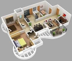 Spectacular 3d Home Floor Plans Amazing Architecture Magazine Bungalow House Design Apartment Floor Plans Three Bedroom House Plan