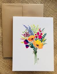 Business cards (flower illustration, 10 per page) instead of business cards, think personal cards that you give to friends and family. Hand Painted Greeting Cards With Flowers Flower Drawing Flower Art Floral Watercolor