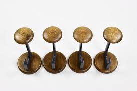 True Vintage Mid Century Garderobe 4er Set Garderobenhaken Wooden Coat Hooks True Vintage Vintage