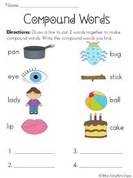 Free Printable Compound Words For 1st Grade Google Search Compound Words Worksheets Compound Words Kindergarten Worksheets
