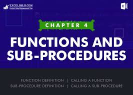Chapter 4 Functions And Sub Procedures In 2020 Chapter Submarine Procedure