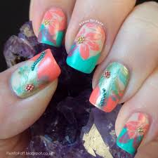 Get inspired and begin to create your next nail art. Mix Of Turquoise And Coral Colors For Adorable Summer Nail Art