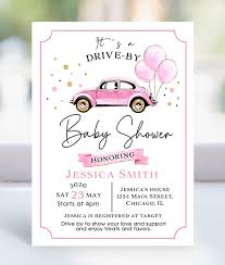 We all love them very much , so in their hornor most mothers make baby shower parties to. Drive By Baby Shower Invitation Girl Merryelle Design