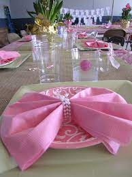 Baby Shower Table Setting Up Girl