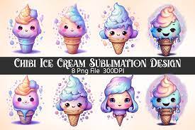 Chibi Ice Cream Sublimation Bundle