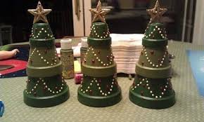 Turn Mini Terra Cotta Pots Into Christmas Trees Potted Christmas Trees Christmas Clay Christmas Crafts