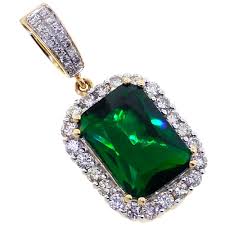 Well you're in luck, because here they come. Mens Diamond Emerald Halo Drop Pendant 14k Yellow Gold 7 00ct