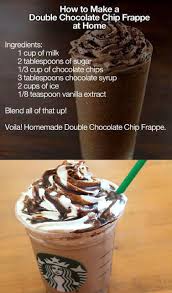 How To Make A Double Chocolate Chip Frappe At Home Doublechocolatecake Doublechocolatecookies Doublech Frappe Recipe Starbucks Recipes Chocolate Chip Frappe