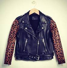 Cheetah Print Shrunken Leather Moto Jacket By Laer Jackets Biker Jacket Infinite Fashion