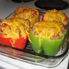 Ground Beef Stuffed Green Bell Peppers With Cheese Recipe Recipe Stuffed Peppers Stuffed Bell Peppers Peppers Recipes