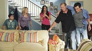 Modern Family Homes I Want The Blue For Our Living Room Modern Family Modern Family House Home And Family