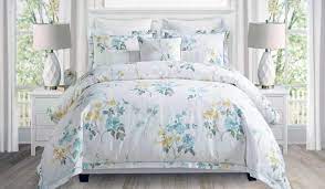 Queen comforter + 2 shams, color: Buy Nicole Miller Bedding 3 Piece Full Queen Duvet Cover Set Jacquard Weave Yellow Blue Green Floral Pattern On White In Cheap Price On Alibaba Com