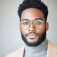 Hình nền Ảnh Của Một Người đàn ông Da đen Hấp Dẫn đeo Kính Và áo Khoác Màu  Be Trên áo Len Cao Cổ Màu Xám Anh Ta Có Mái Tóc Ngắn