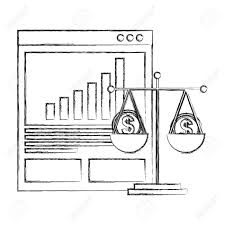 scale business money website statistic chart vector illustration