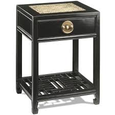 Oriental Carved Sidetable With Single Drawer In Solid Elm Side Table Statement Lamp Black Side Table